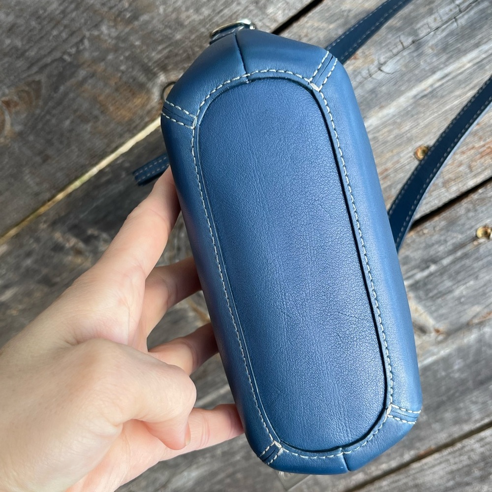 Vintage Coach Legacy Mini Duffle bag Blue Leather - Picture 6 of 10
